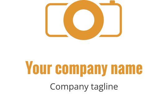 Elegant gold camera logo design with a sleek, modern aesthetic