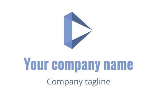 Modern blue geometric logo design featuring a triangular shape