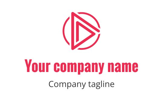 Modern red and gray logo design featuring a stylized play button
