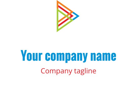 Colorful geometric logo design featuring a triangular shape and dynamic lines