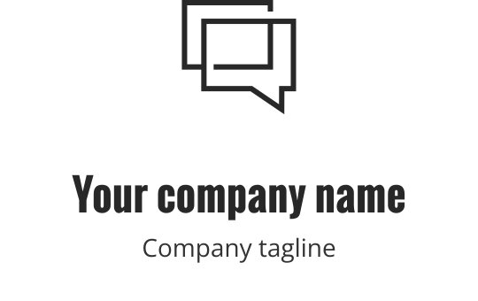 Modern logo design featuring overlapping speech bubbles in a minimalist style