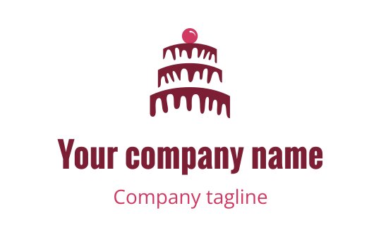 Elegant cake logo design with three tiers and dripping icing