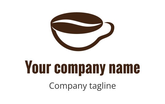 Coffee cup logo design in warm brown tones with a minimalist style