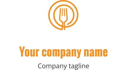 Modern logo design featuring a fork inside a circular outline
