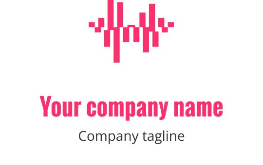Modern pink soundwave logo design with bold typography