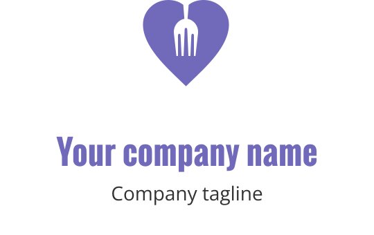 Modern blue logo design featuring stylized forks in a dynamic arrangement