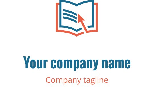 Modern open book logo design with an arrow and vibrant colors