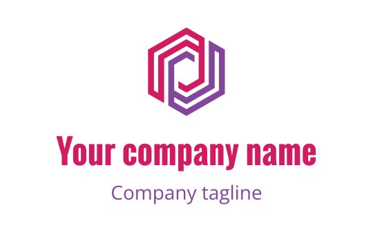 Modern hexagonal logo design with layered red and purple lines