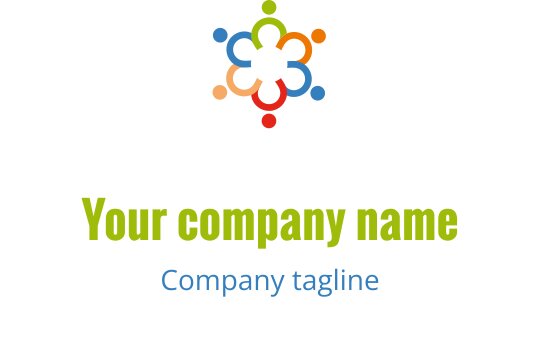 Colorful interconnected circles logo design with a modern floral shape
