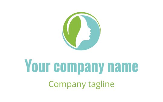 Elegant logo design featuring a profile silhouette within a circular green and blue shape