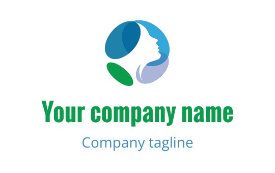 Modern logo design featuring a profile silhouette within a circular shape