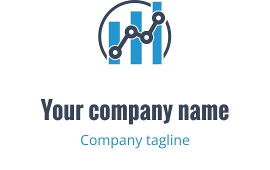 Modern teal and blue logo design featuring upward trending graph elements