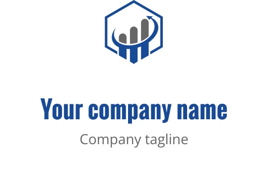 Modern logo design featuring a teal and gray bar graph with upward trend