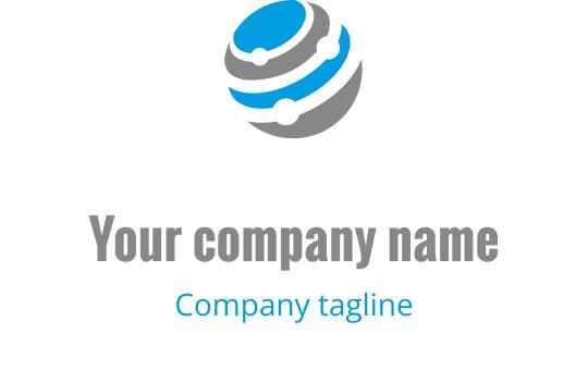 Modern globe logo design with blue and gray elements
