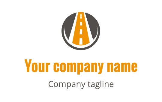 Modern logo design featuring a stylized road within a circular shape