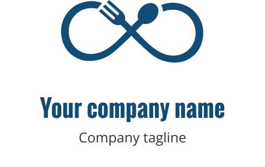 Teal infinity logo design featuring intertwined fork shapes