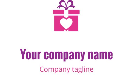 Charming pink and purple logo design featuring a stylized gift box