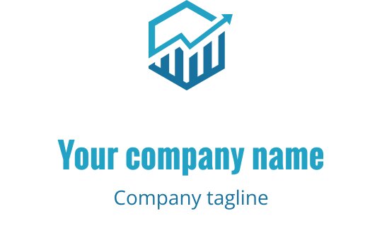 Teal and cyan logo design featuring a stylized upward arrow