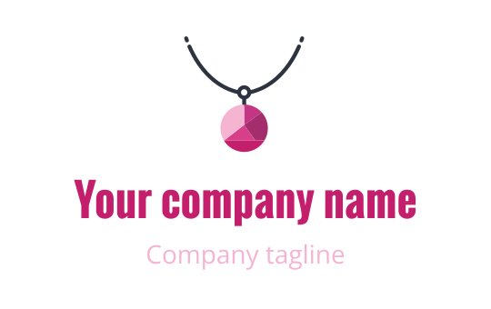 Stylish logo design featuring a geometric pink pendant on a necklace