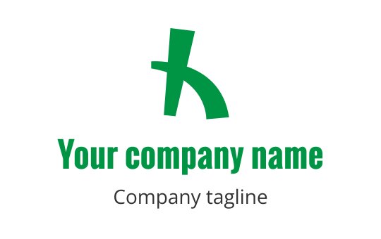 Modern green logo design featuring a stylized letter and curved elements