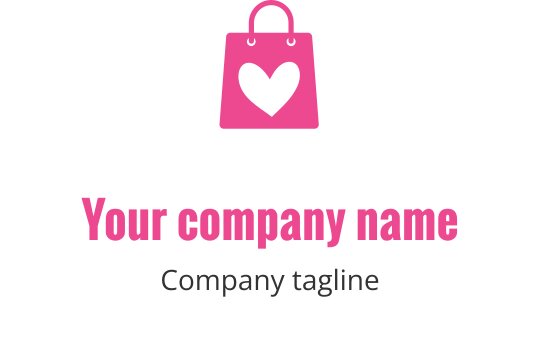 Stylish pink logo design featuring a sleek, modern bag silhouette