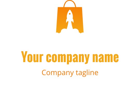 Elegant logo design featuring an orange and gold bag silhouette