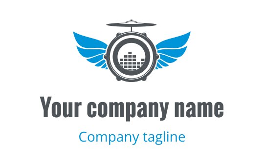 Modern logo design featuring a circular emblem with wings and a rotor