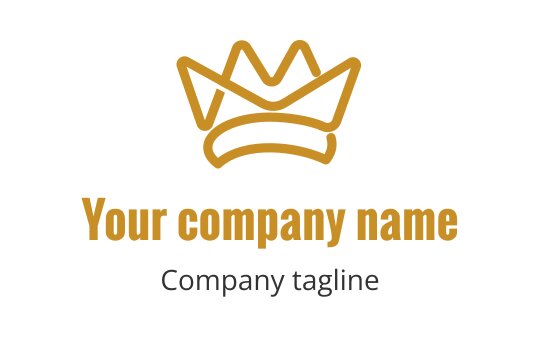 Elegant crown logo design in gold with a modern outline
