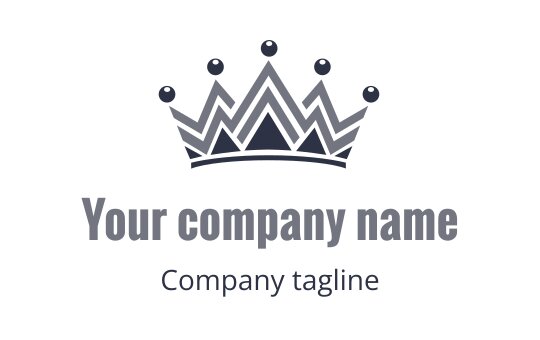 Elegant crown logo design in dark blue and gray tones
