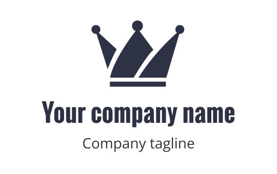 Crown logo design in dark blue with elegant typography below