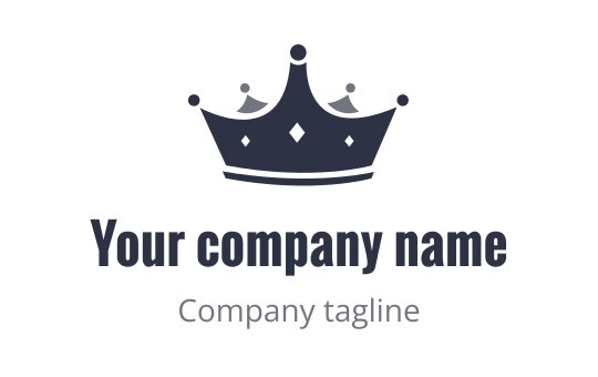 Elegant crown logo design in dark blue with stylized details