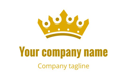 Elegant gold crown logo design with bold typography