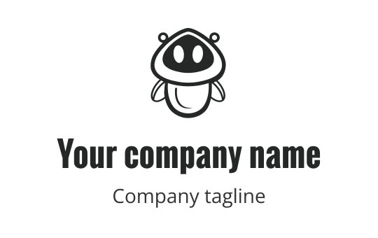 Playful cartoon frog logo design with rounded features and friendly expression