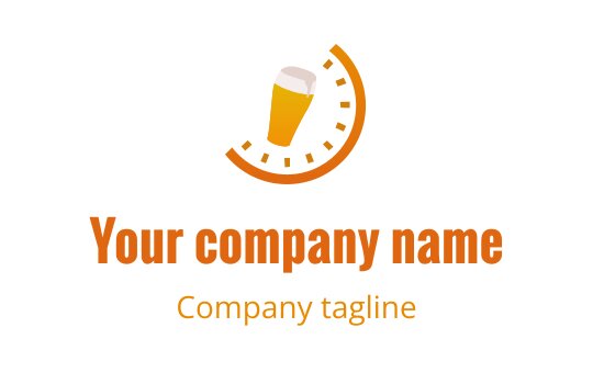 Modern logo design featuring a beer glass and circular clock elements