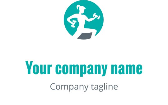 Dynamic logo design featuring a silhouette of a runner with weights