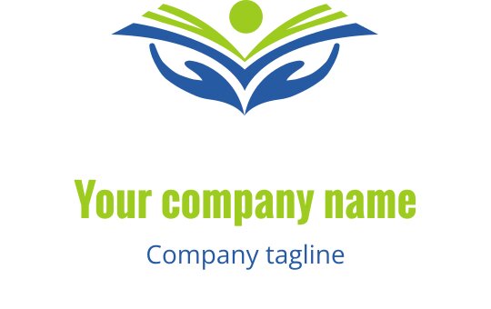 Elegant logo design featuring a gold book with teal accents