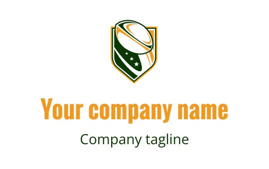 Bold shield logo design featuring green leaves and orange accents