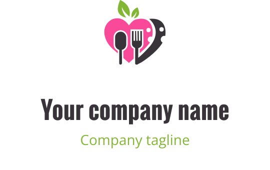 Modern logo design featuring a stylized leaf in gray, pink, and lime