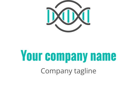 Modern DNA strand logo design with teal and gray elements