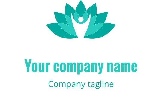 Elegant teal lotus flower logo design with rounded petals
