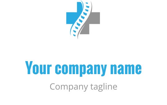 Modern blue and gray logo design featuring dynamic wave elements