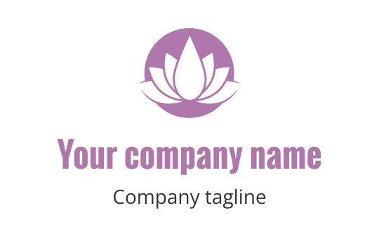 Elegant purple lotus flower logo design with rounded petals
