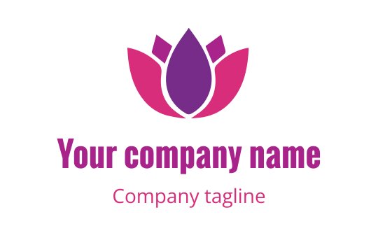 Elegant lotus flower logo design in pink and purple hues