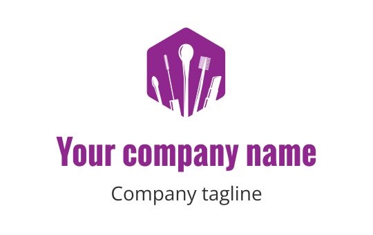 Modern purple logo design featuring a stylized suit and tie silhouette