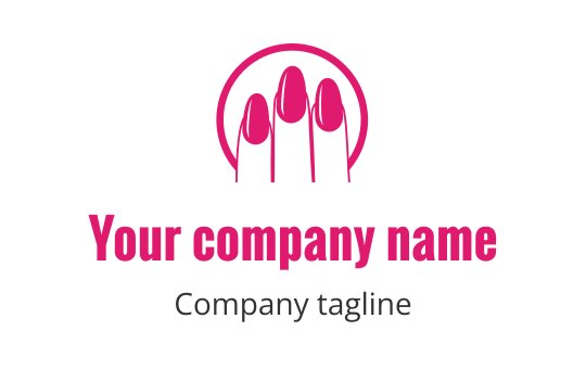 Stylish logo design featuring three pink nails under a circular outline