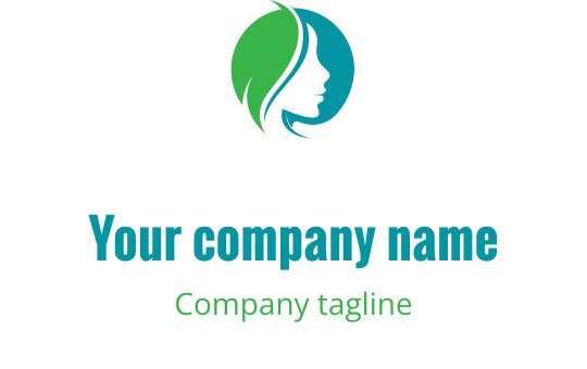 Modern logo design featuring a profile silhouette with green and blue elements