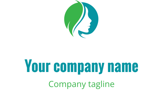Modern logo design featuring a profile silhouette with green and blue elements
