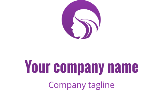 Elegant purple logo design featuring a stylized silhouette of a woman