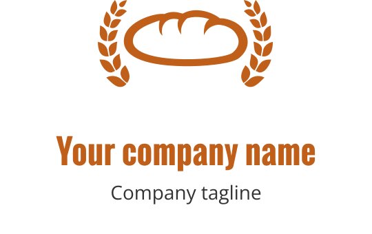 Rustic brown logo design featuring a stylized loaf of bread