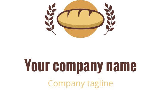 Warm coral and brown logo design featuring a stylized loaf of bread
